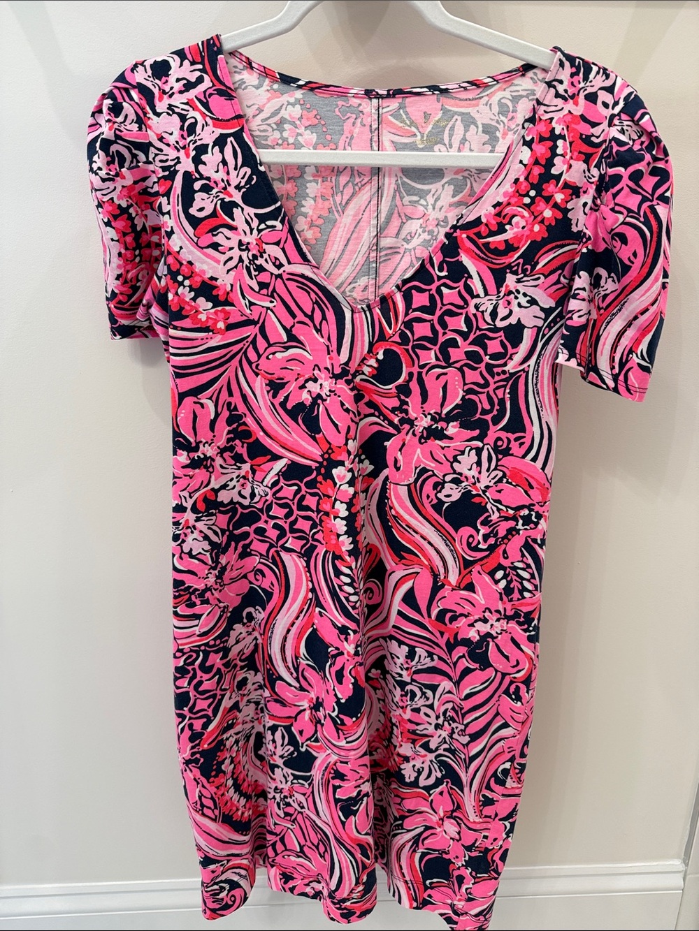 Lilly Pulitzer Pink and Navy Floral Mini Dress